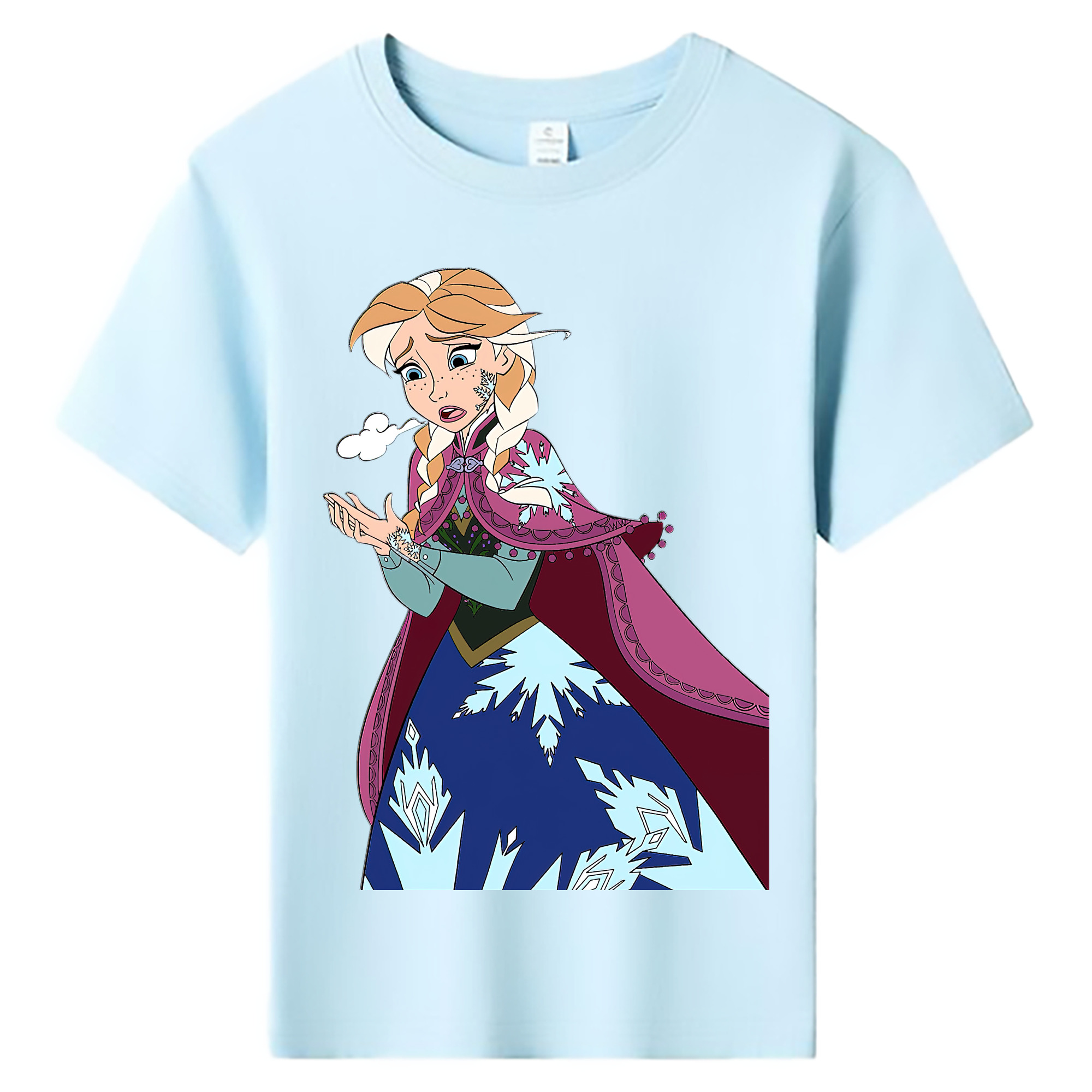 （画像用） アナと雪の女王 アンナ エルサ Frozen Anna Elsa 綿100％キッズTシャツ（フロントプリント）